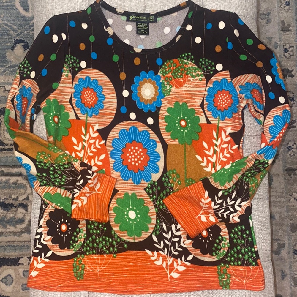 Monte Milano by Sylvia Oh Flower Power Sweater S
